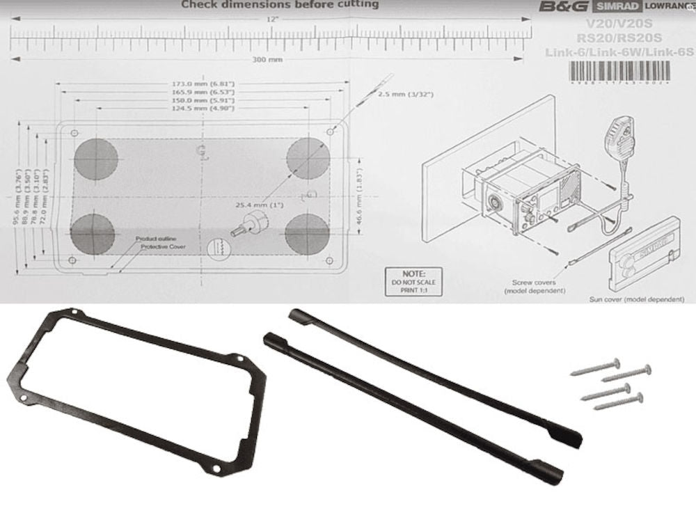 RS40/V60 VHF Flush Mounting kit