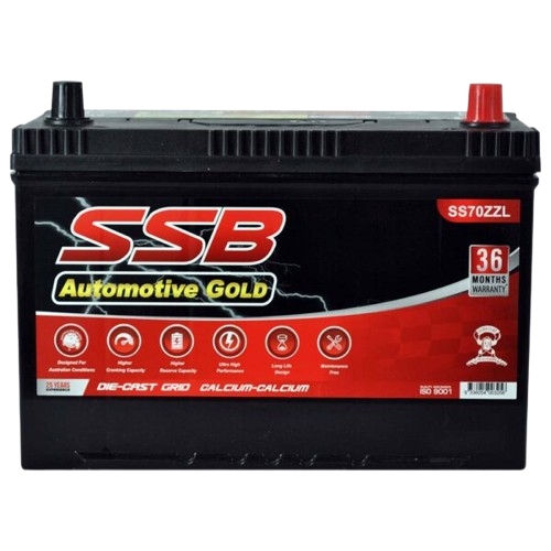 SS Automotive Gold SS70ZZL  -  12Volts, 900CCA, 75Ah