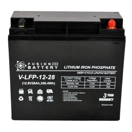 Fusion Lithium Deep Cycle V-LFP-12-28  -  12Volts, 28Ah