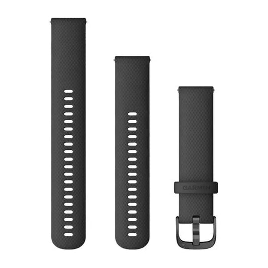 Quick Release Bands (20 mm), Black with slate hardware