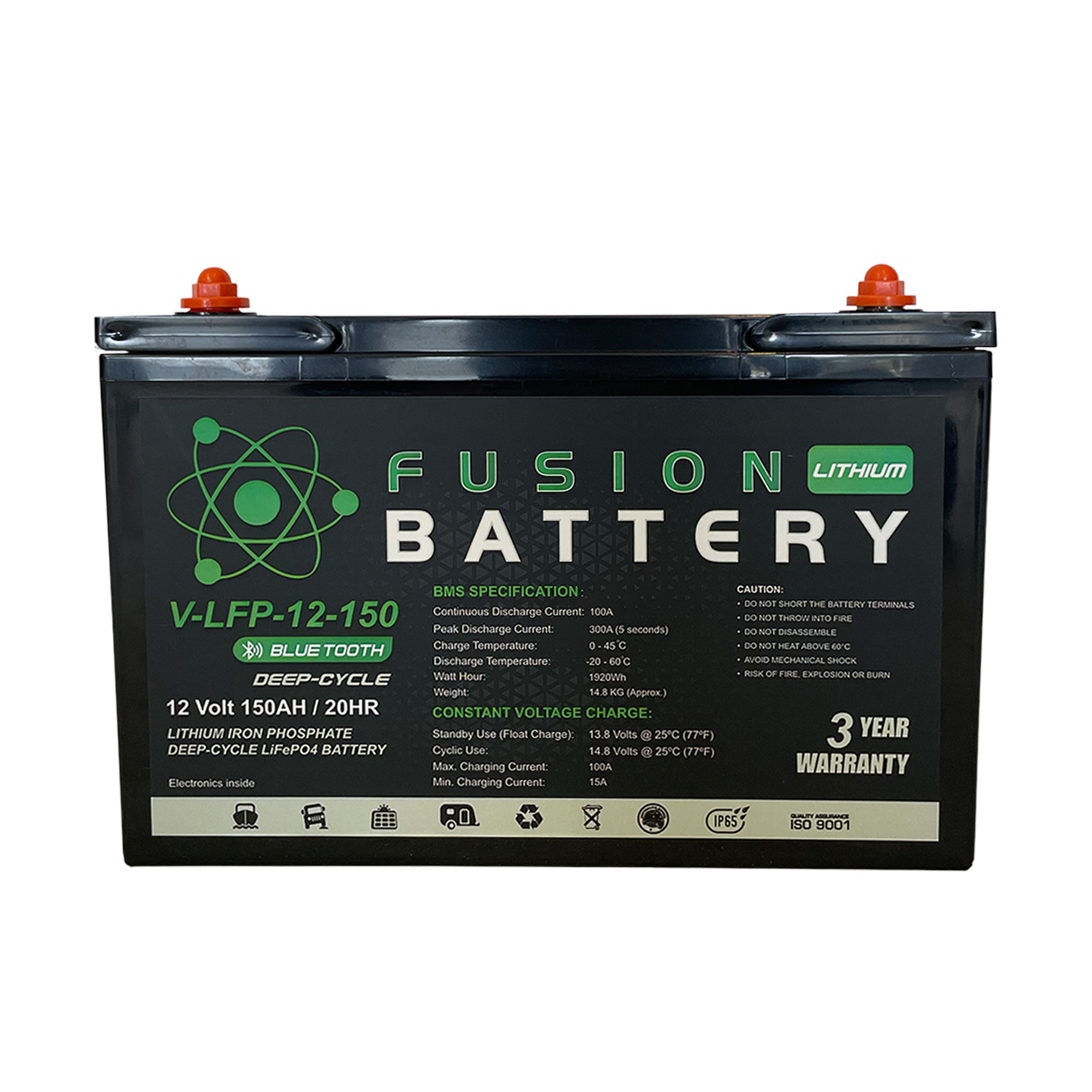 Fusion V-LFP-12-150 Deep-Cycle 12V 150Ah Lithium Battery – MarineBatteryCo.